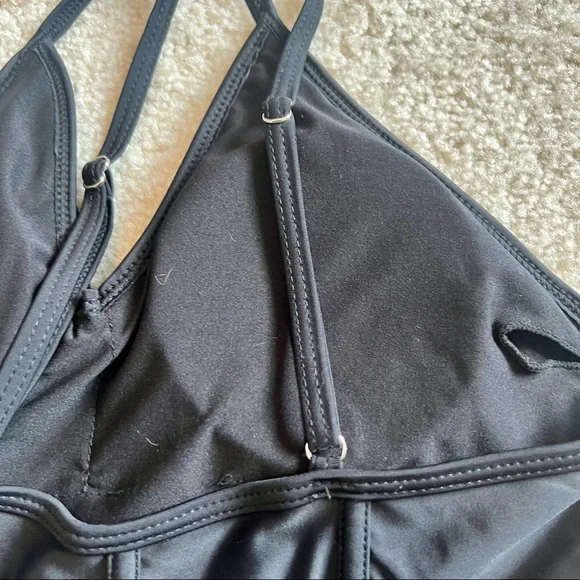 CUPSHE Black V-Neck High Cut Cheeky One Piece Bathing Suit—SZ. Small - Picture 7 of 11